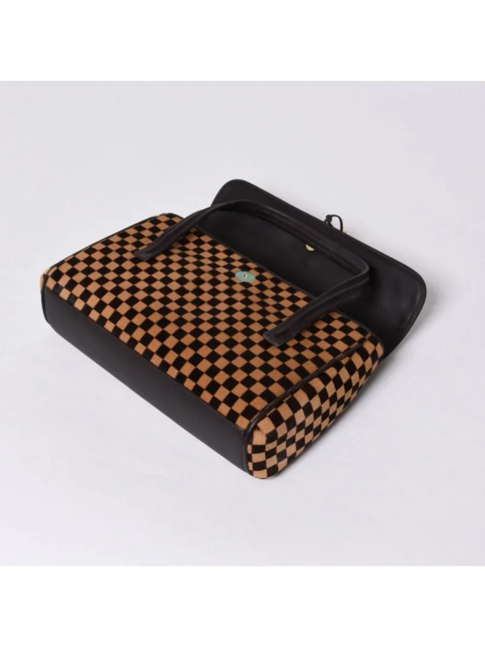 Louis Vuitton Lion Handbag Brown Leather Damier Sauvage Gold